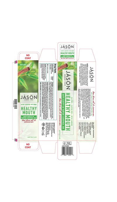 Carton Label (Jason Healthy Mouth Anticavity Tartar Control Tea Tree Cinnamon Carton Label)